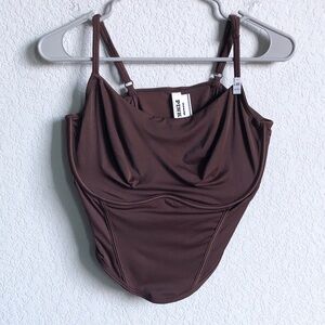 NWT Victoria’s Secret Pink Brown Corset Style Tank Camisole Chocolate Brown DD